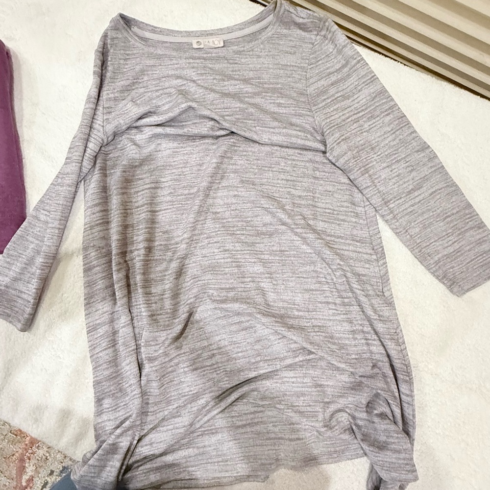 Lila Rose Light Gray Long Sleeve Tee